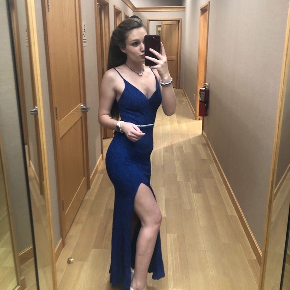 Jodi Kristopher Side Slit Rhinestone Dress - Picture 4 of 5